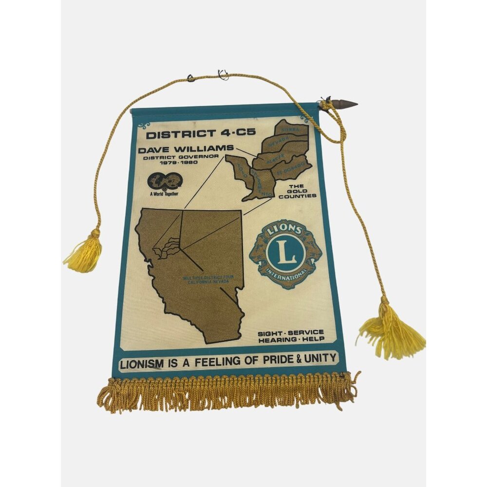 1979 / 1980 Lions Club International Banner Gold Counties California Nevada